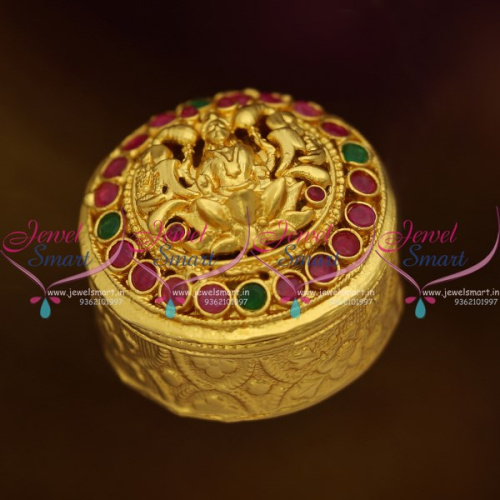 S0028 One Gram Temple Lakshmi God Design Round Sindoor Box Kunguma Chimizh Online