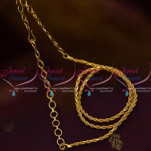 C10275 Twisted Design 2 mm Short 14 Inches Chain Back Adjustable Rings Suitable Pendant Sets Casual Wear Jewellery