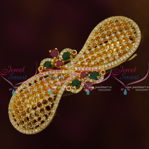 H10244 Gold Plated Latest Design American Diamond Hair Clip Semi Precious Stones Matching Accessory Buy Online