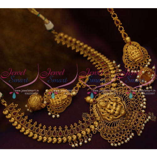 NL10283 Temple Jewellery Mango Design Ear Chain Jhumka Earrings Antique Collections Online
