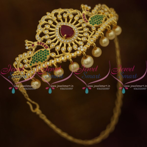 AR10303 AD Fancy Peacock Armlet Jewellery Gold Plated Wedding Imitation Collections Online