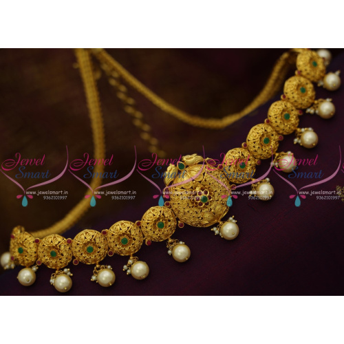 H10190 One Gram Gold Plated Finish Handmade Elegant Wedding Jewellery Vaddanam Online