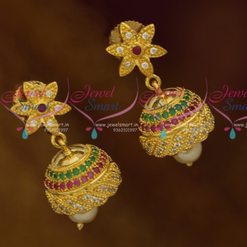 J10533 Mini Size Star Design Multi Colour AD Stones Beautiful Earrings Latest Fashion Jewellery Designs