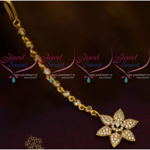 T10418 Small Size AD White Colour Star Design AD Jewellery NethiChutti Traditional Collections Online