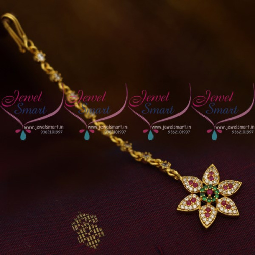 T10419 Small Size AD Multi Colour Star Design AD Jewellery NethiChutti Traditional Collections Online