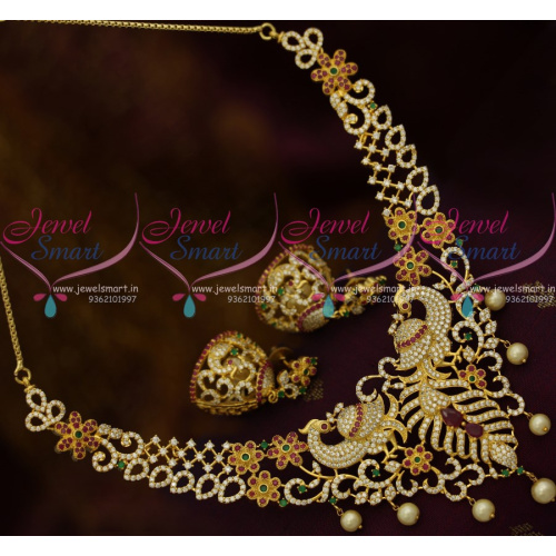 NL10456 Broad Peacock Design Grand Fashion Jewellery Party Wear Collections Online