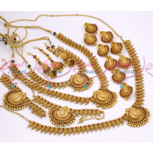 BR10356 Grand Bridal Matte Gold Wedding Dulhan Jewellery Full Set Latest Collections