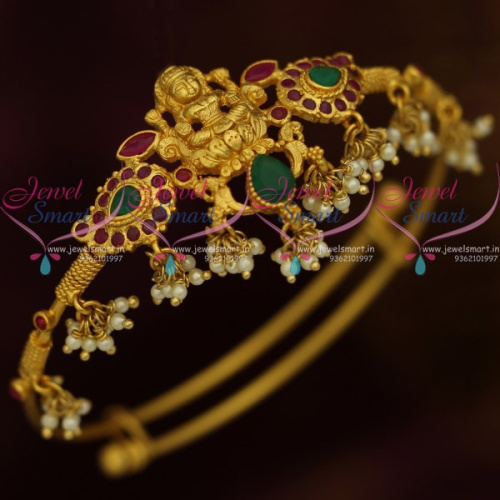 AR10463 One Gram Gold Lakshmi God Temple South Traditional Jewellery Nakshi Nagas String Vanki Bajuband Online