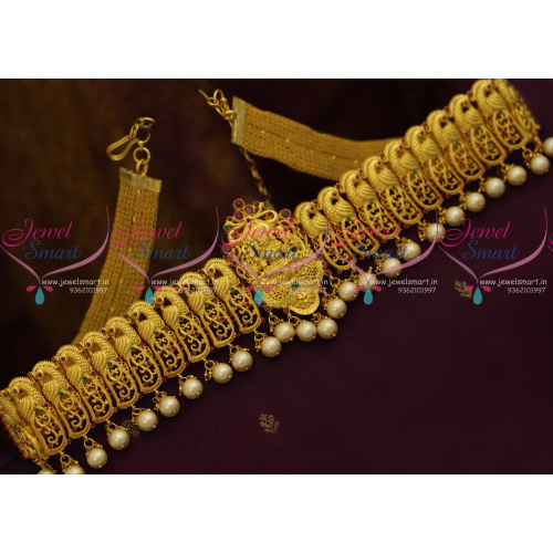 H6815 Nagas Laxmi Wedding Jewelry Bridal Oddiyanam South Indian Gold Designs