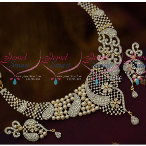 NL10715 Latest Pearl AD Blended Design Two Tone AD Jewellery Fashion Collections Online