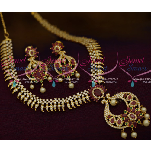 NL10756 AD Fashion Jewellery Short Necklace Kerala Design Semi Precious Stone Collections Online