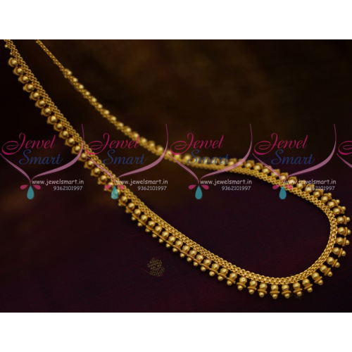 L0161 Gold Beads Design Flat Chain Long Necklace Descent Traditional Jewellery