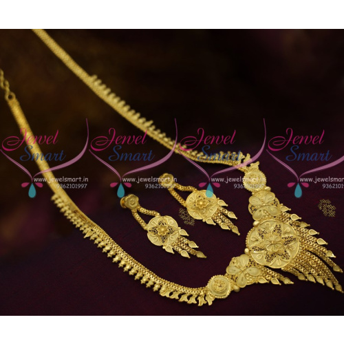 NL10679 Light Matte Gold Thin Delicate Design Fancy Gold Plated Haram Designs Screwback Earrings Online