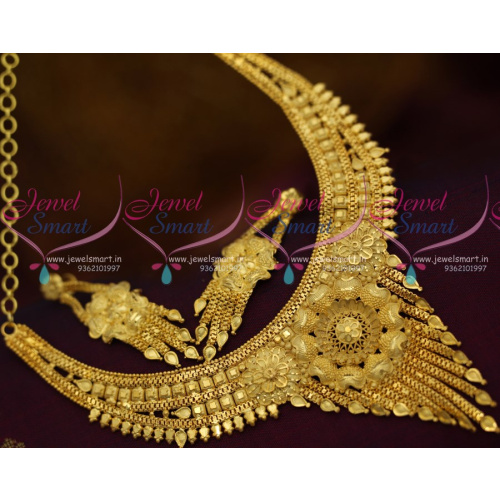NL10692 Broad Traditional Finish Short Necklace Low Price Imitation Jewellery Designs South Indian Online