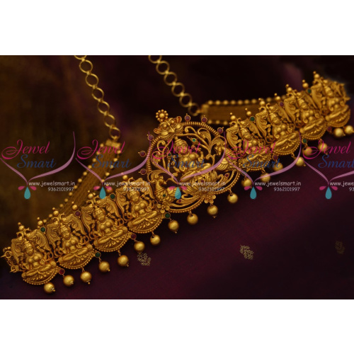 H10724 Nagas Chain Vaddanam South Jewellery Designs Matte Antique Gold Plated Temple Handmade Online