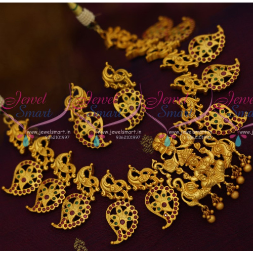 NL10827 Temple Peacock Matte Finish Traditional Jewellery Handmade Collections Online