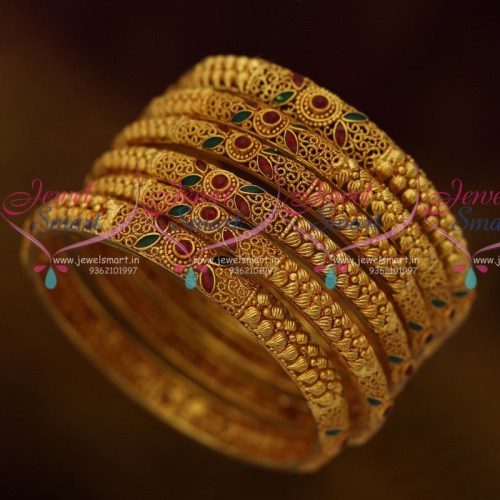 B10818 Forming 6 Pieces 100 MG Gold Gheru Finish Latest Jewellery Collections Online