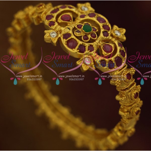 B10795 Traditional Jewellery Screw Open Kada Bracelet Semi Precious Stones Latest Designs Online