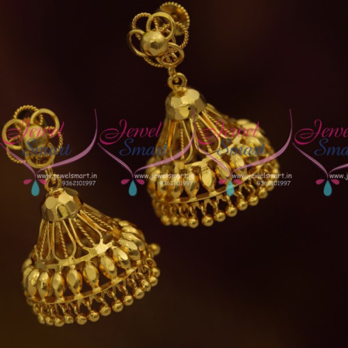 J10790 Small Tops Jhumka Drops Earrings South Indian Handmade Light Weight Jewellery Online