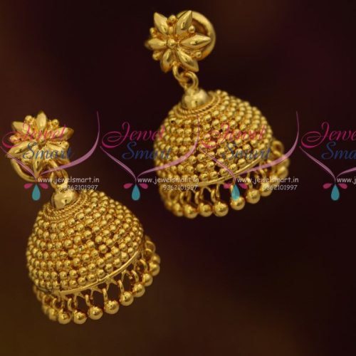 J10793 Beads Design Jhumka Earrings South Indian Handmade Imitation Jewellery Online