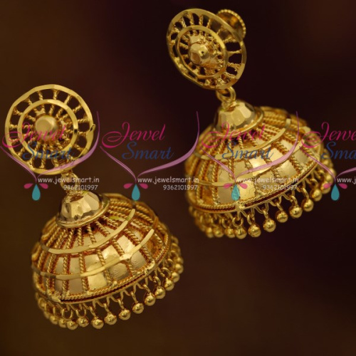 J10794 South Indian Design Mesh Covered Cap Jhumka Latest Design Collections Online