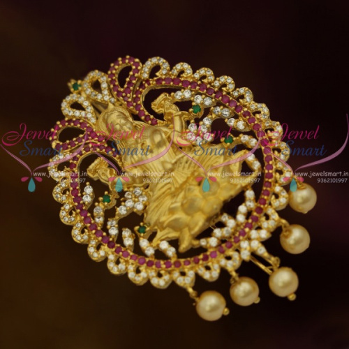 H10972 Temple Matte Gold AD Stones Choti Accessory Imitation Collections Latest Online