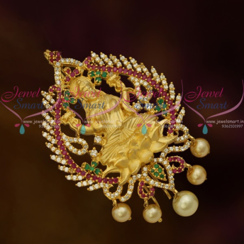 H10974 Temple Matte Gold AD Ruby Stones Choti Accessory Imitation Collections Latest Online