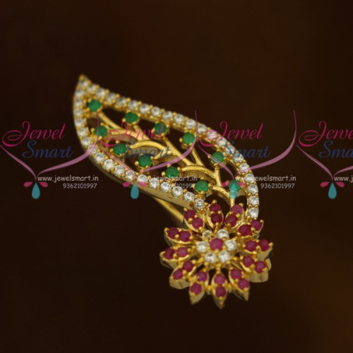 SP10838 Ruby Emerald AD Stones Fashion Matching Jewellery Saree Brooches Accessory