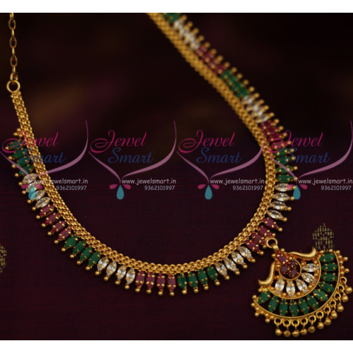 NL11005 Multi Colour AD Fashion Jewellery Low Price Simple Design Marquise South Indian Handmade Design