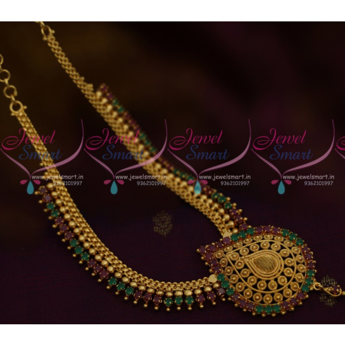 NL11110 Ruby Emerald AD Kerala Style Imitation Ornaments Beads Design Jewellery Online