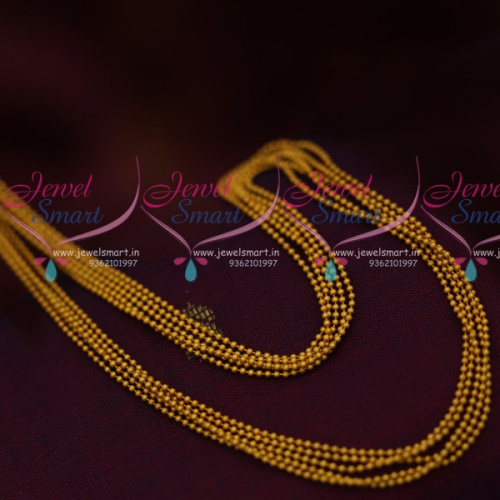C10929 Small Beads Bunch Matte Gold Finish 17 Inches Flexible Chain Latest Jewellery