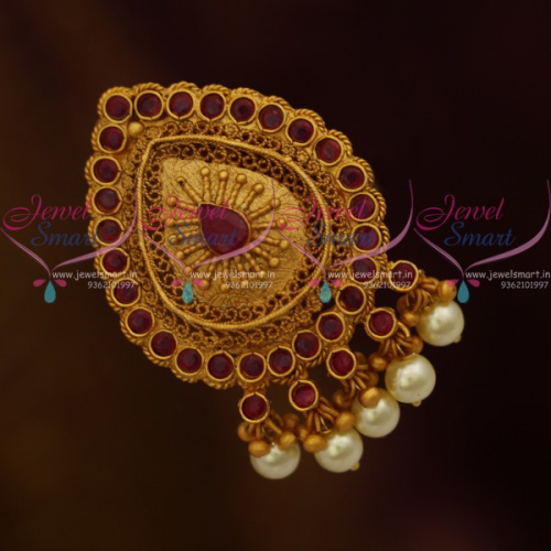 SP10990 Fancy Design Handmade Saree Pins Matching Accessory Matte Gold Jewellery