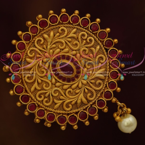 SP10993 Nakshi Floral Latest Design Handmade Saree Pins Matching Accessory Matte Gold Jewellery