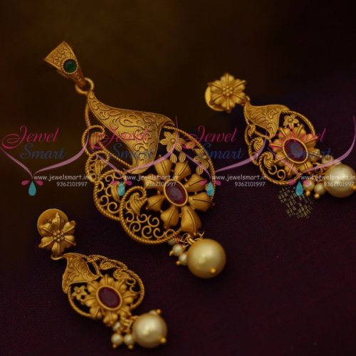 PS10967 Matte Antique Gold Plated Price Imitation Latest Jewellery Designs Online
