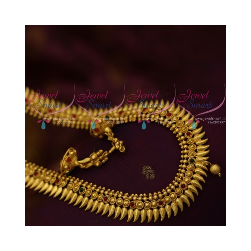 NL11080 Kerala Style Antique Gold Plated Ornaments South Indian Haram Jewellery Designs