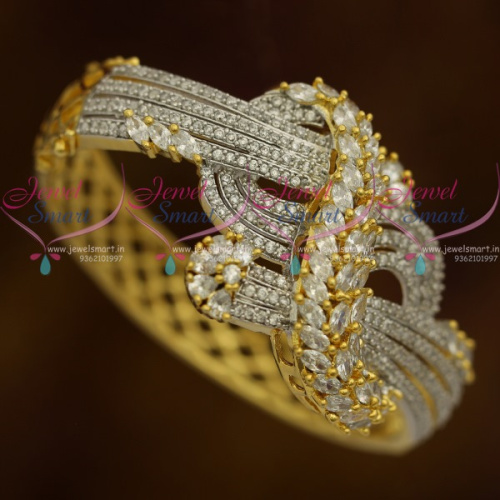 B11181 AD Stones Fashion Jewellery Clip Open Marquise Twisted Kada Latest Online