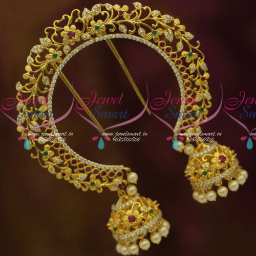 H11358 Jhumka Hangings Double Side AD Rakodi Wedding Bridal Jewellery Accessory Multi Colour Online