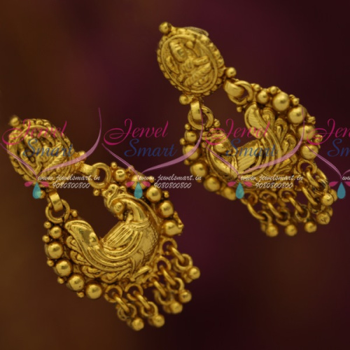 ER11296 Antique Peacock Temple Traditional Ear Studs South Indian Jewellery Collections Online