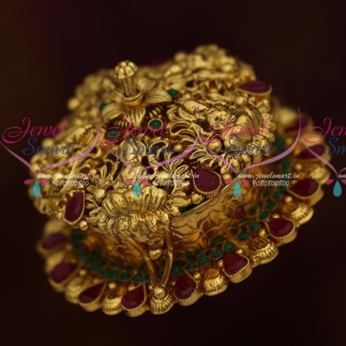 S11361 Antigue Gold Nakshi Kunguma Chimil Sindoor Box KumKam Barina Buy Online Temple Auspicious Design Collections