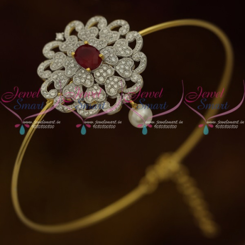 V3989 Ruby CZ Fancy South Traditional Hand Jewellery String Vanki Collections Online
