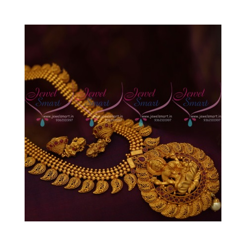 NL11135 Temple South Indian Imitation Jewellery Ornaments Matte Gold Plated Collections