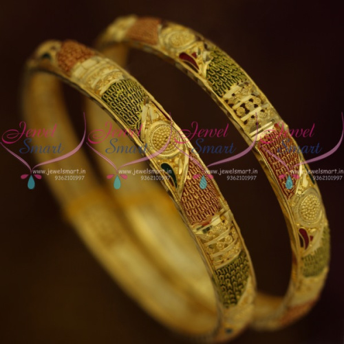 B11200 Daily Wear Jewellery Latest Meenakari Light Weight Gold Finish Imitation Bangles Online