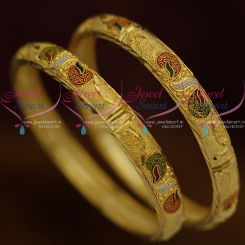 B11211 Mango Enamel Bangles Daily Wear Fashion Jewellery South Indian Collections Online