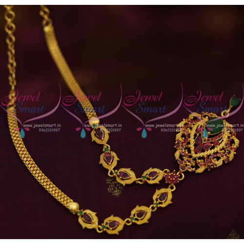 NL11158 South Indian Jewellery AD Ruby Emerald Daily Wear Fashion Ornaments Online