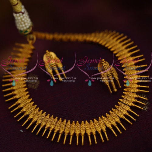 NL11133 Small Size Kerala Style Design Matte Dull Gold Plated Fancy Jewellery Set Online