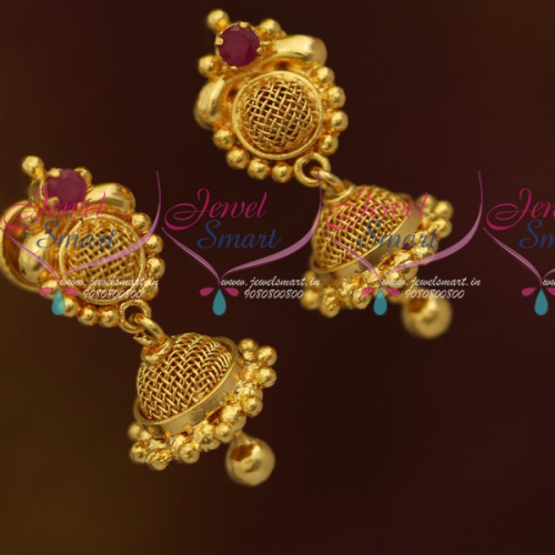 J11377 Mini Size Jumki Earrings Screwback South Indian Fashion Jewellery Online