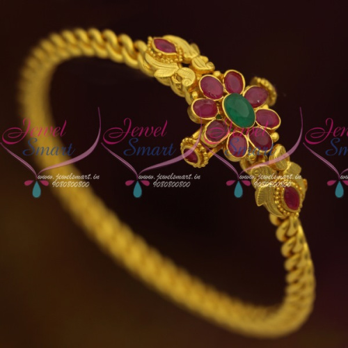 BA5447 One Gram Temple Jewellery Kemp Kada Real Look Gold Design Collections Online