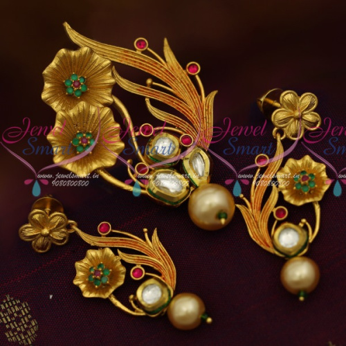 PS11316 Trendy Gold Plated Fashion Jewellery Multi Colour Handmade Kundan Set