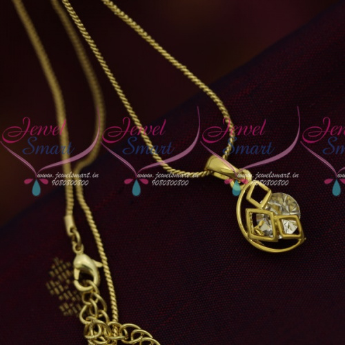 Gold Plated Pendant With Chain and Without Ear Rings