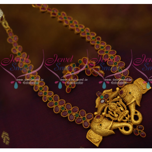 NL11229 AD Semi Precious Stones Temple Pendant Latest Traditional Jewellery Ornaments Online